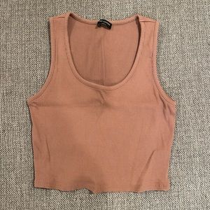 Naked Wardrobe Scoop Neck Cropped Ribbed Tank Top